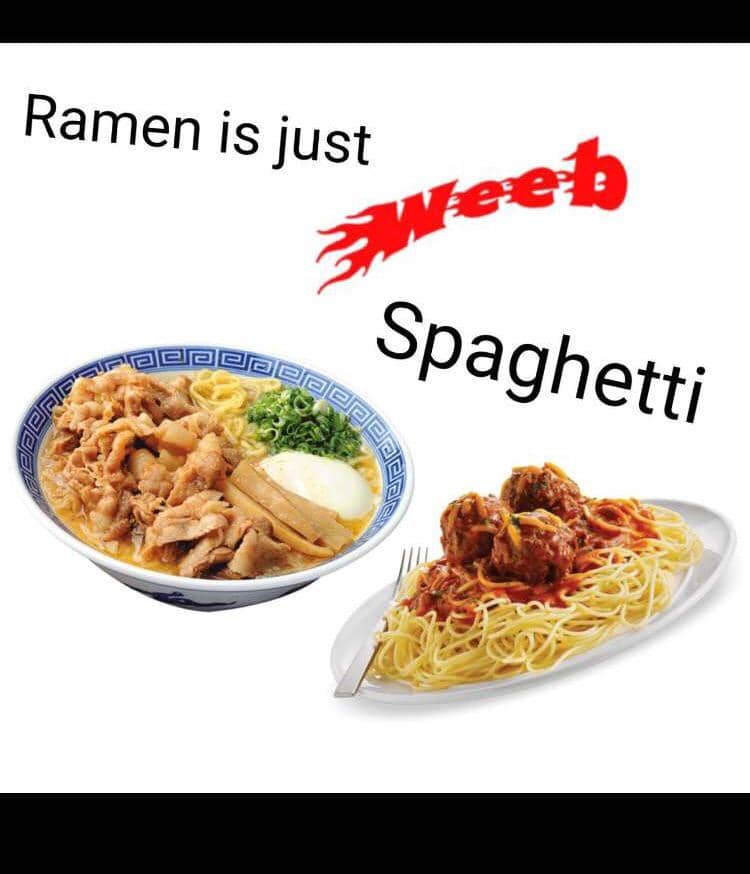 meme anime tentang spageti