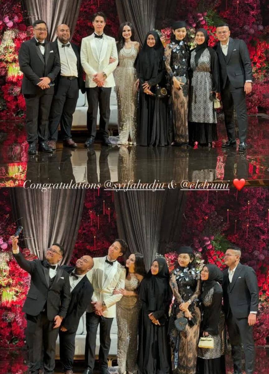 gaya artis di resepsi pernikahan El Rumi dan Syifa Hadju