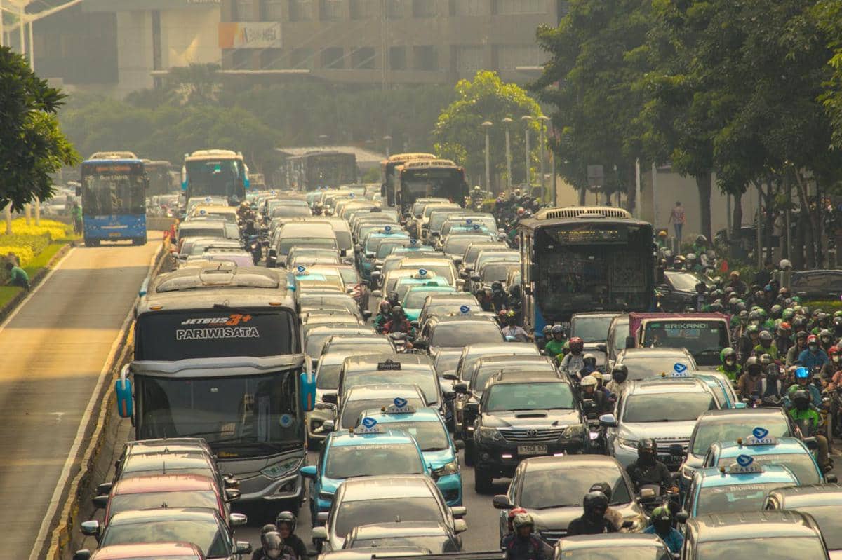 ilustrasi macet, lalu lintas di Jakarta, Indonesia