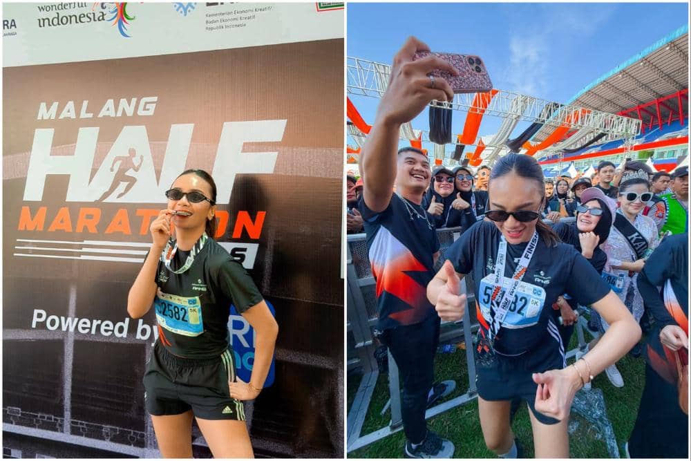 5 Potret Violenzia Jeanette Ikut Event Lari 5K di Malang