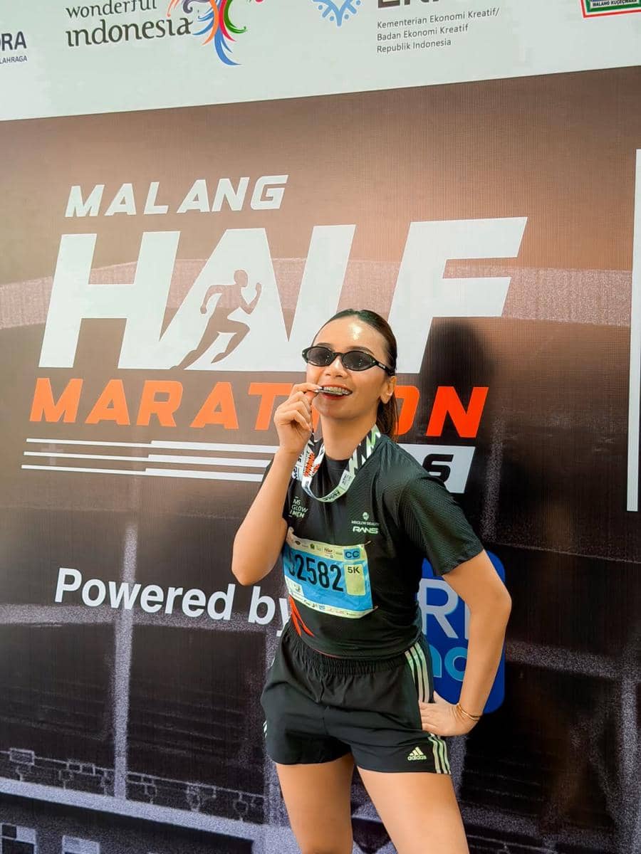 Violenzia Jeanette ikut event lari 5K di Malang