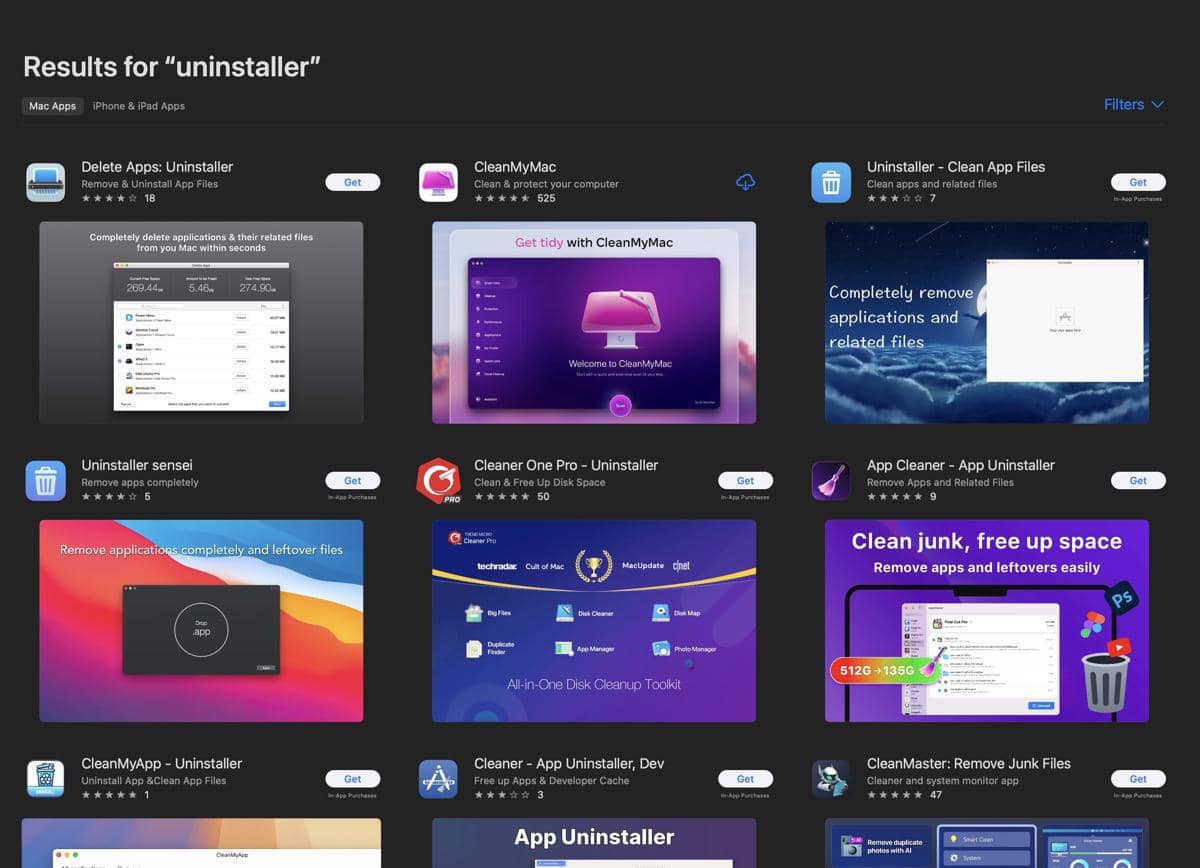 tangkapan layar AppStore