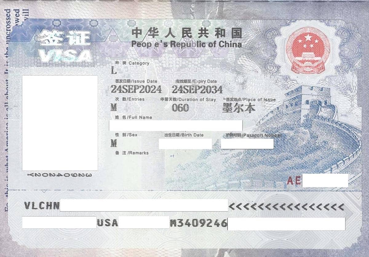 Potret visa China 