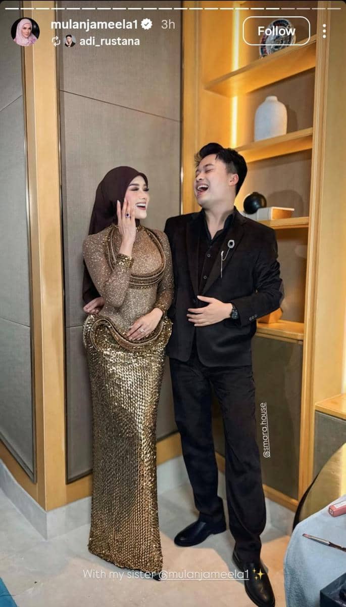 Mulan Jameela di resepsi nikah El Rumi
