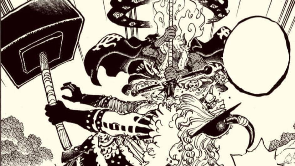 Imu lawan Loki dengan pedang Nemesis. (Dok. Shueisha, Eiichiro Oda/One Piece)