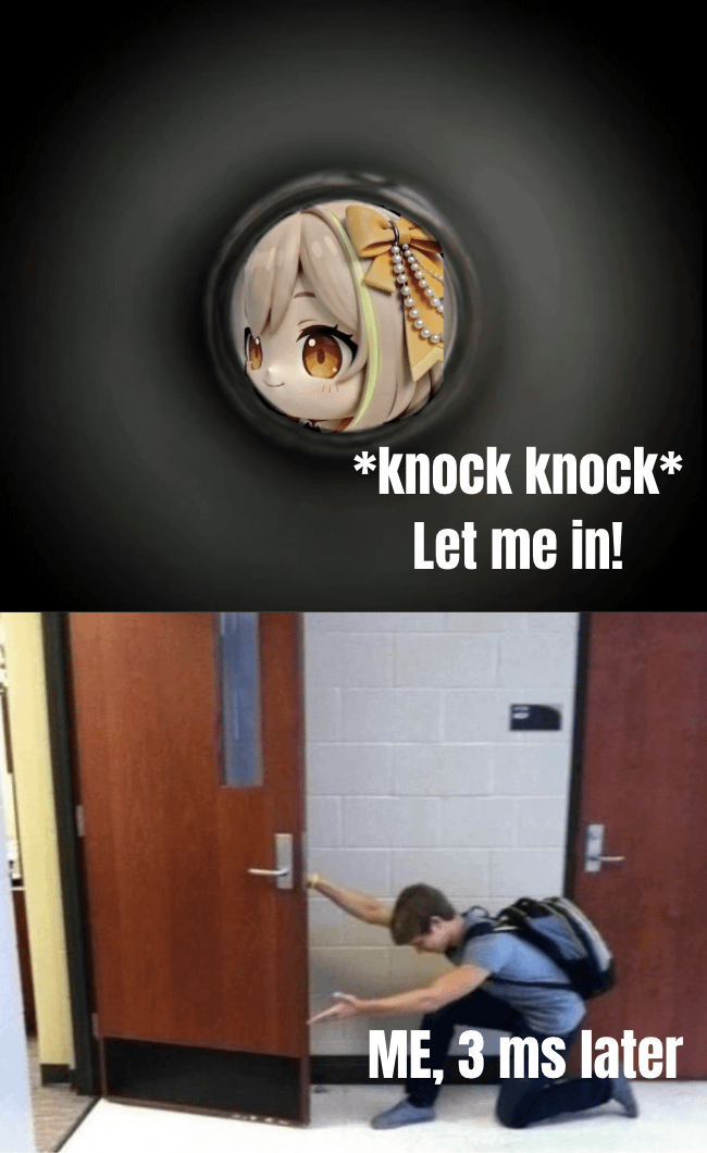 meme anime tentang mengetuk pintu