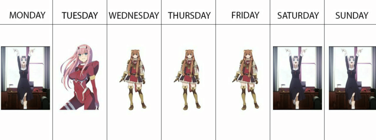 meme anime tentang jadwal