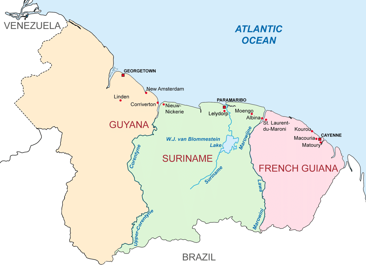 ilustrasi peta Guyana