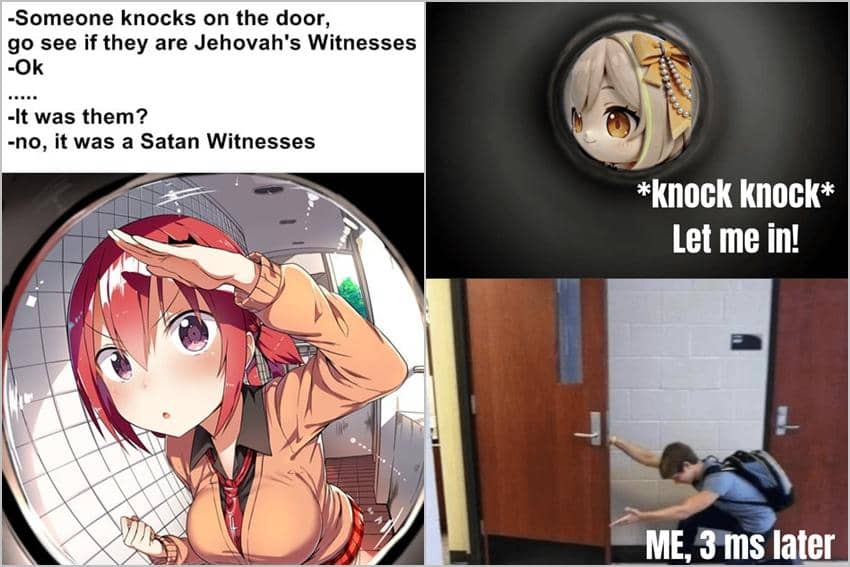 8 Meme Anime tentang Mengetuk Pintu, Apa Susahnya, sih?