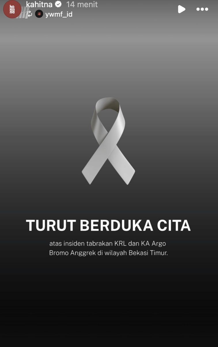 ucapan belasungkawa artis untuk kecelakaan KRL dan KAI Argo Bromo