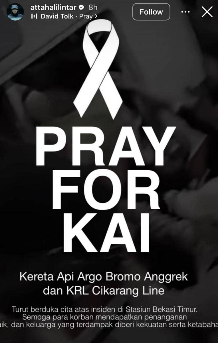 ucapan belasungkawa artis untuk kecelakaan KRL dan KAI Argo Bromo