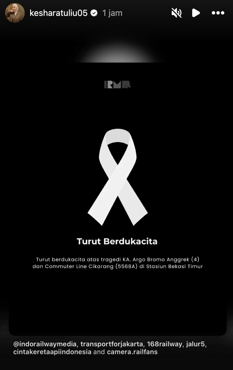  belasungkawa artis untuk kecelakaan KRL dan KAI Argo Bromo 