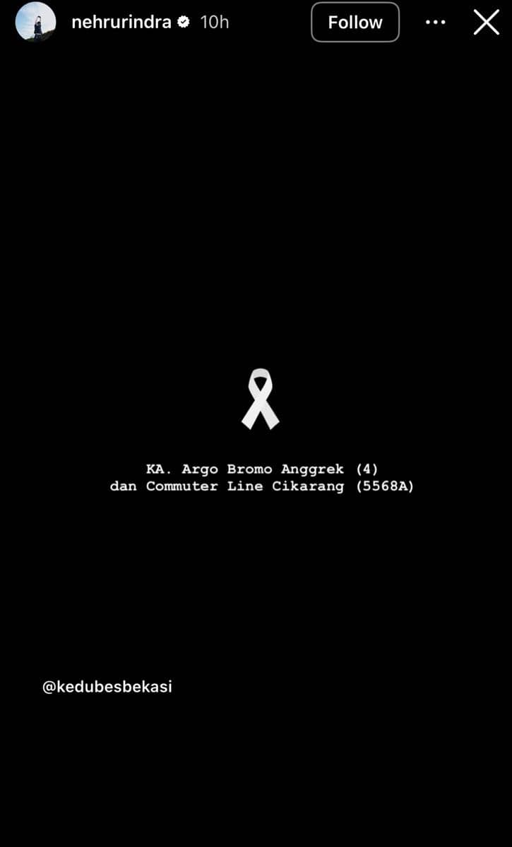 ucapan belasungkawa artis untuk kecelakaan KRL dan KAI Argo Bromo