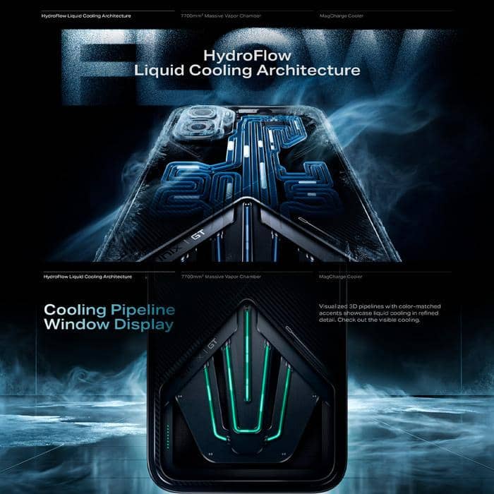 Pipeline Window Display di bagian bawah bodi belakang Infinix GT 50 Pro