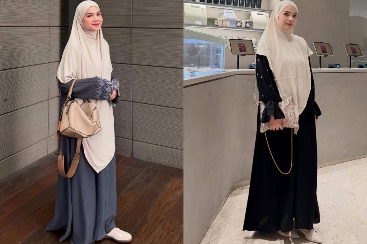 7 Ide Styling Abaya dan Khimar ala Alfi Siregar, Look-nya Anggun!