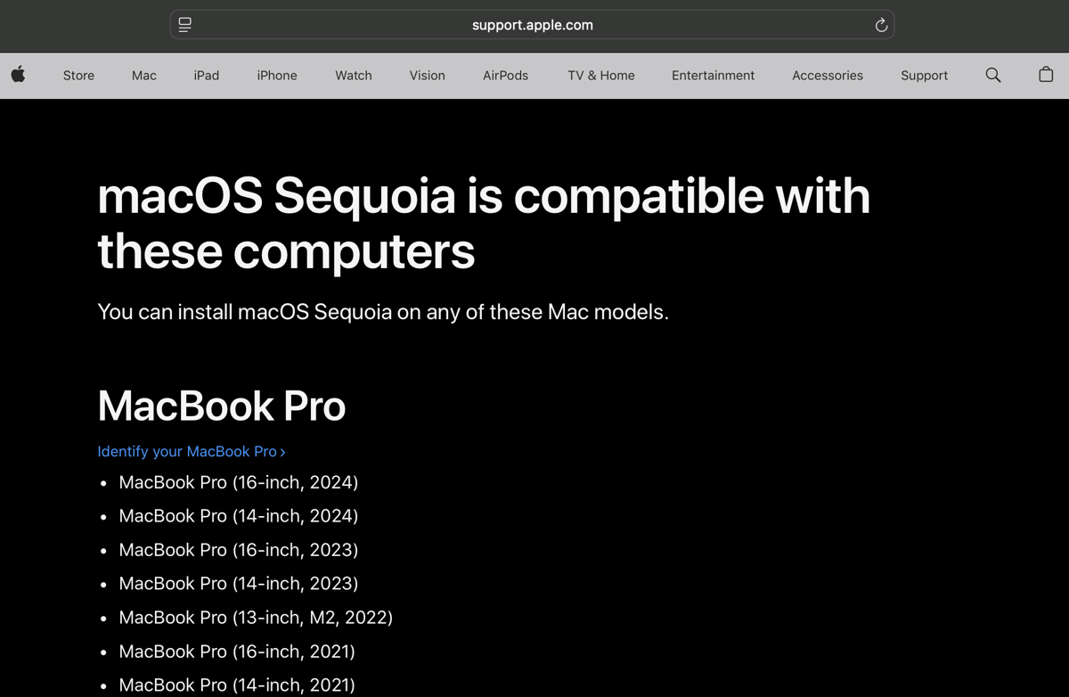tangkapan layar situs resmi Apple