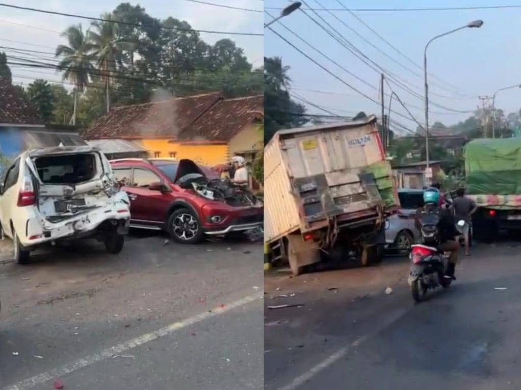 Kecelakaan Beruntun 8 Mobil di Pesawaran, Dipicu Truk Rem Blong