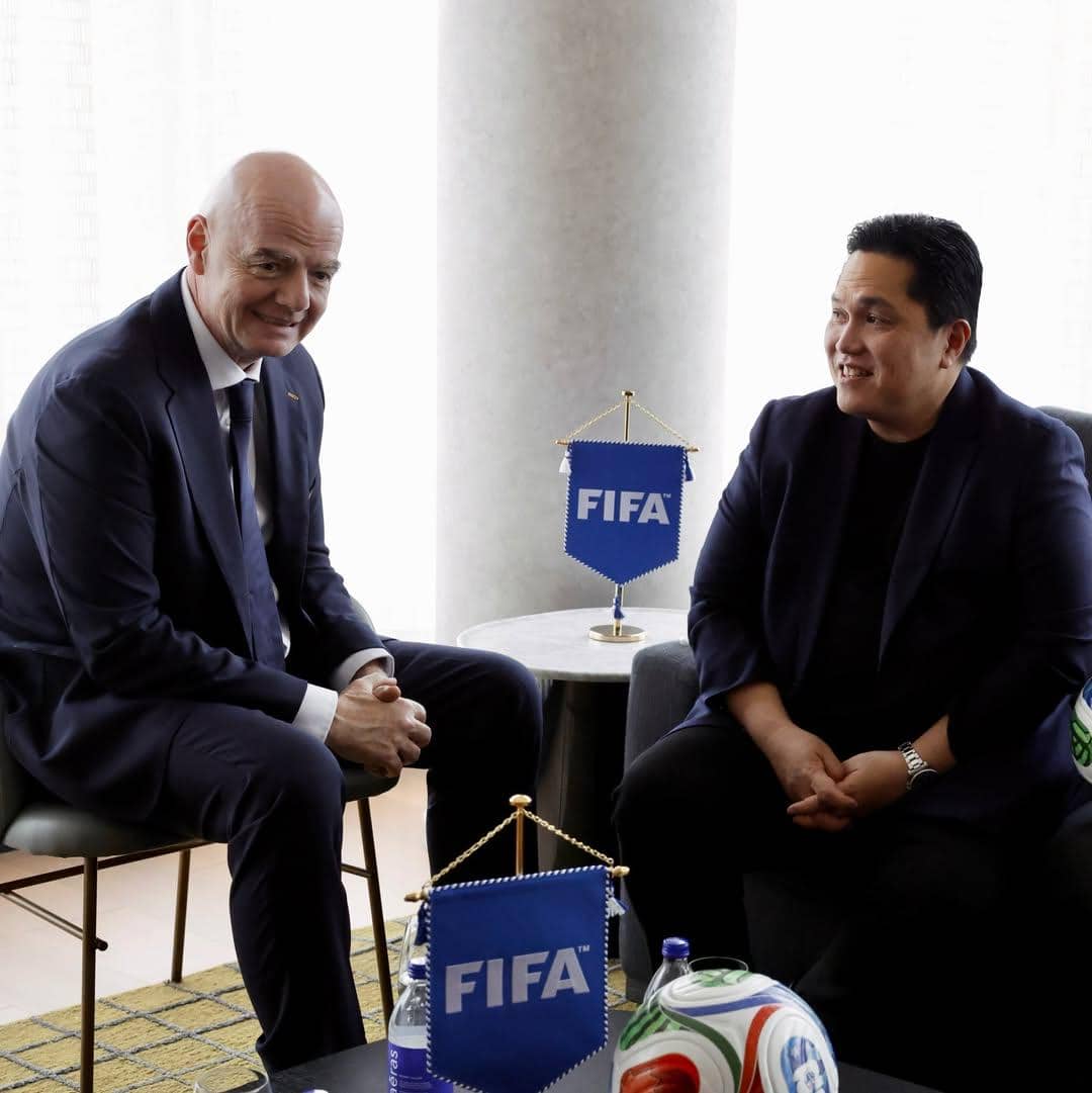  Presiden FIFA, Gianni Infantino, bertemu dengan Ketua Umum PSSI, Erick Thohir (Instagram.com/gianni_infantino)