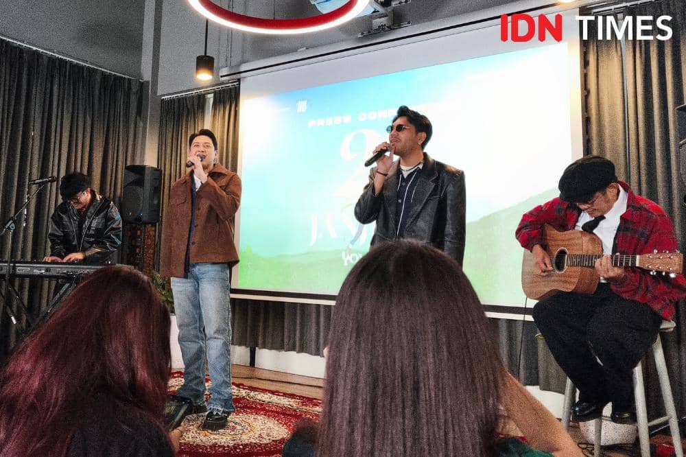 Potret penampilan Yovie & Nuno usai konferensi pers di Jakarta, Selasa (28/4/2026)