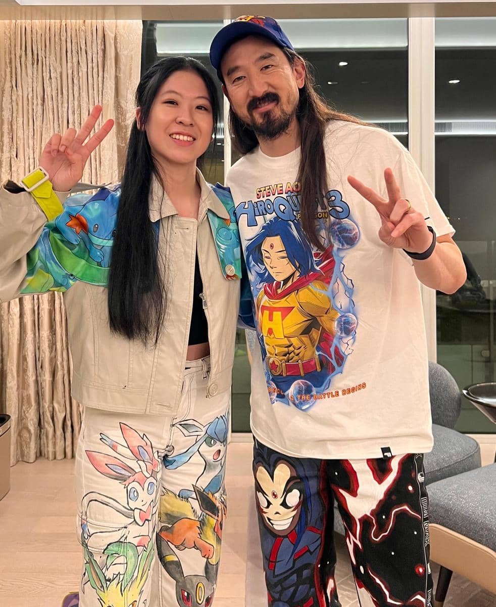 Debby Vania, fashion custom painter Steve Aoki (dok. Istimewa)
