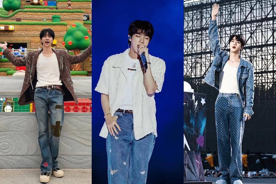 7 Gaya Mix and Match Celana Jeans ala Jin BTS, Selalu Kece!