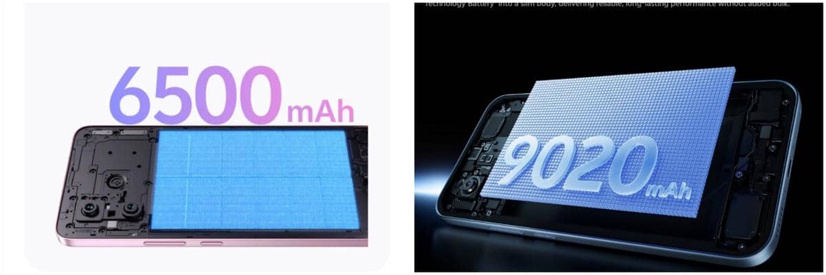 ilustrasi kapasitas baterai vivo T5 Pro 5G versi Indonesia (kiri) dan versi India (kanan) 