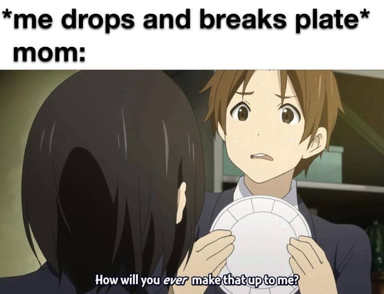 meme anime tentang cuci piring