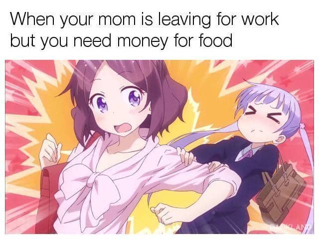 meme anime tentang butuh uang
