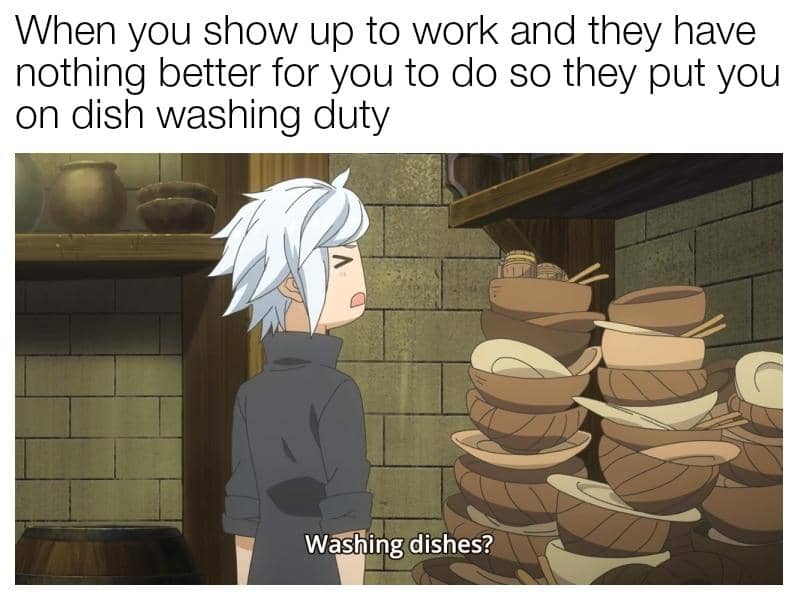 meme anime tentang cuci piring