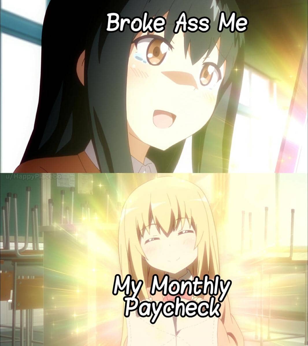 meme anime tentang butuh uang