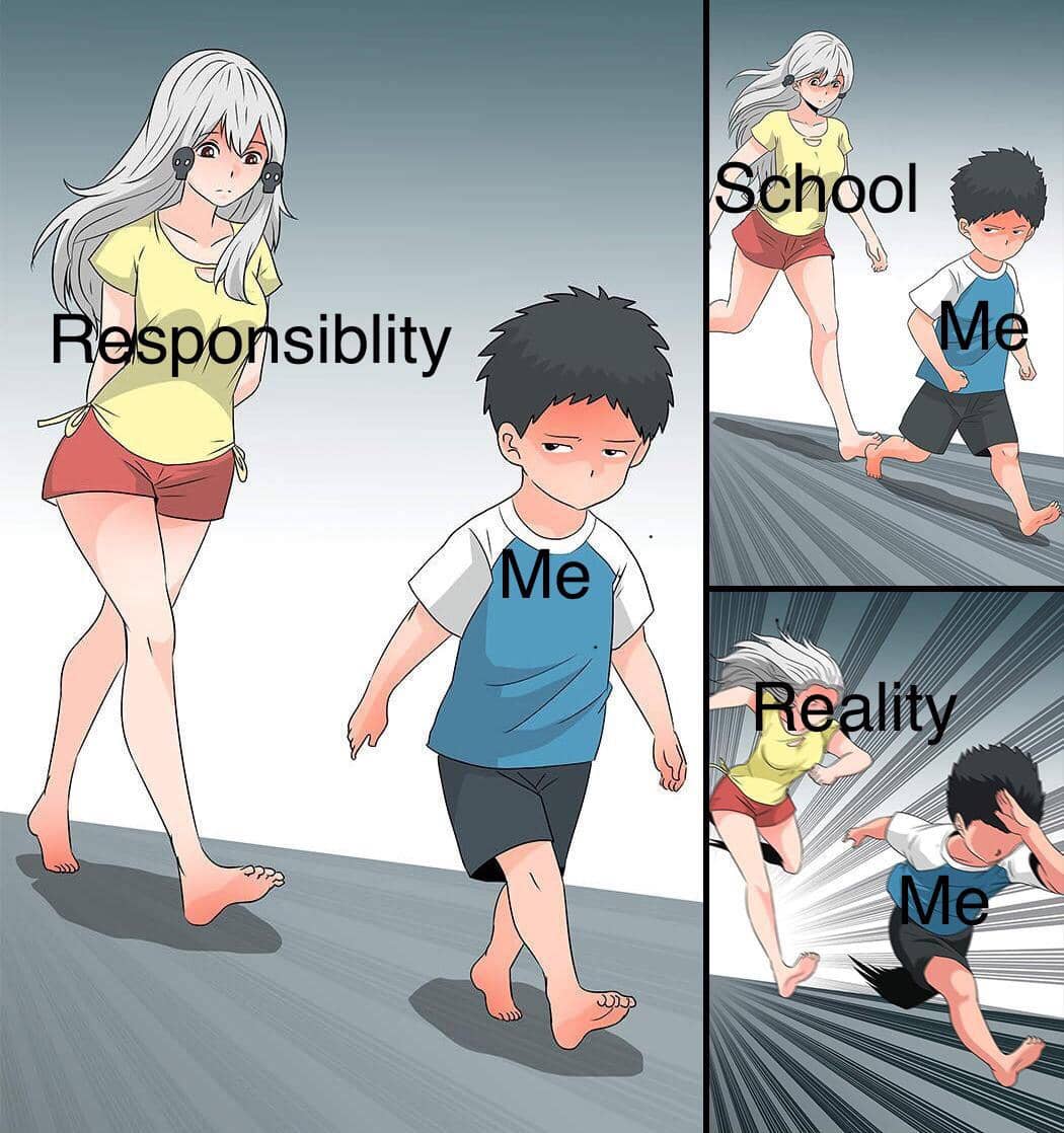 meme anime tentang merasa tertekan