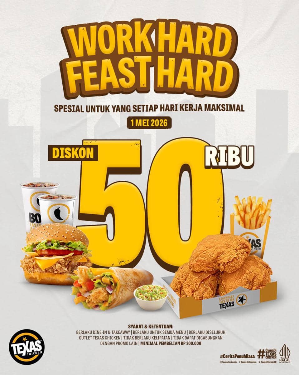 Promo Hari Buruh 2026 di Texas Chicken 