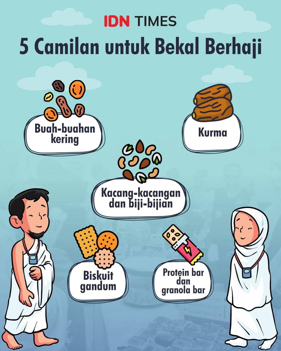 Infografik camilan untuk bekal haji 