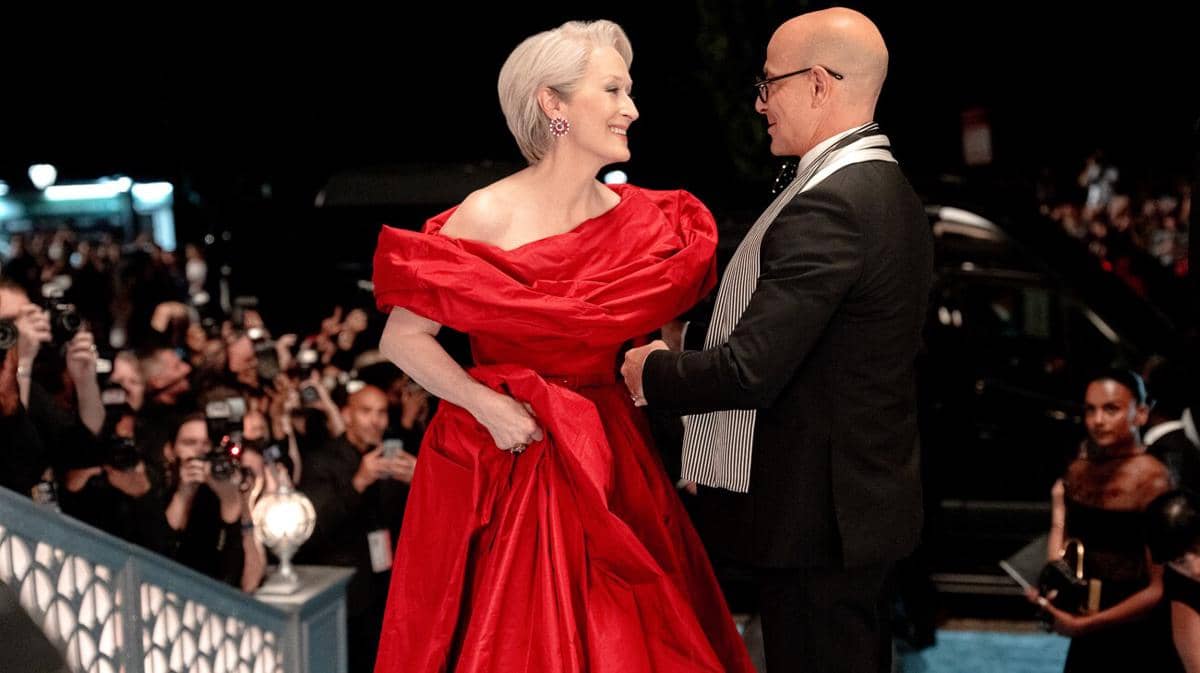 Potret Meryl Streep dan Stanley Tucci dalam film The Devil Wears Prada 2