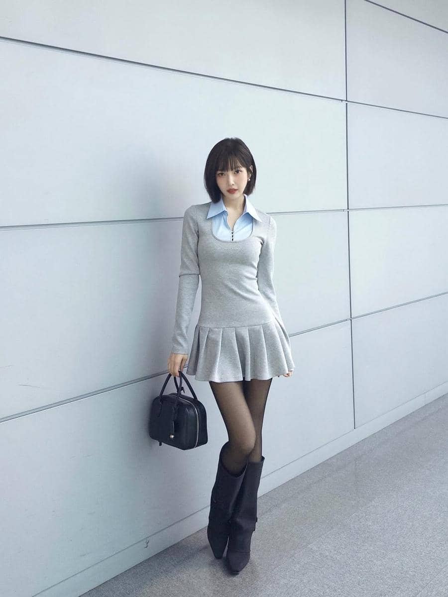 inspirasi gaya kasual pakai boots ala Joy Red Velvet