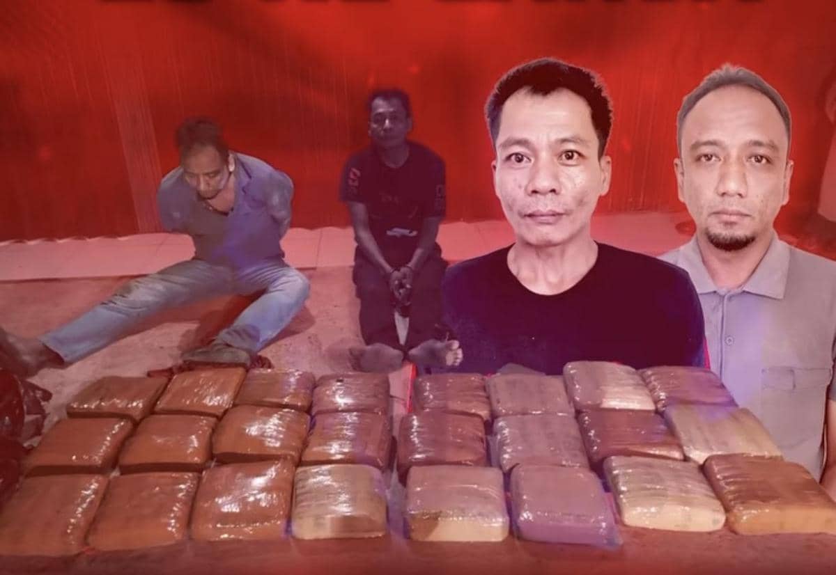 Dua kurir daun ganja yang ditangkap di Kabupaten Rohul