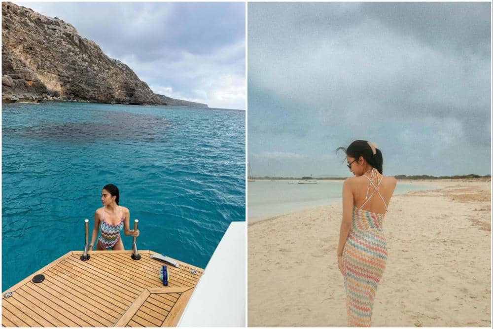 10 Potret Azizah Salsha saat Berlibur di Pulau Formentera, Spanyol