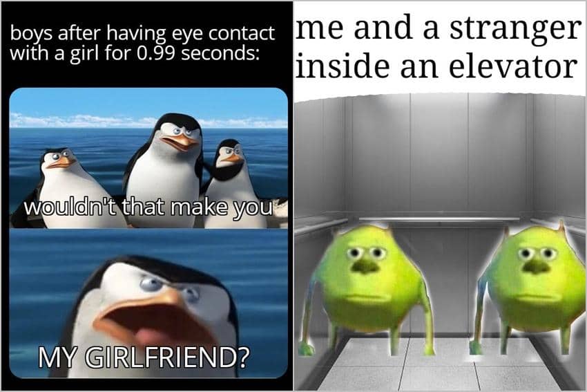 8 Meme Kartun tentang Kontak Mata Langsung, Malah Menghindar
