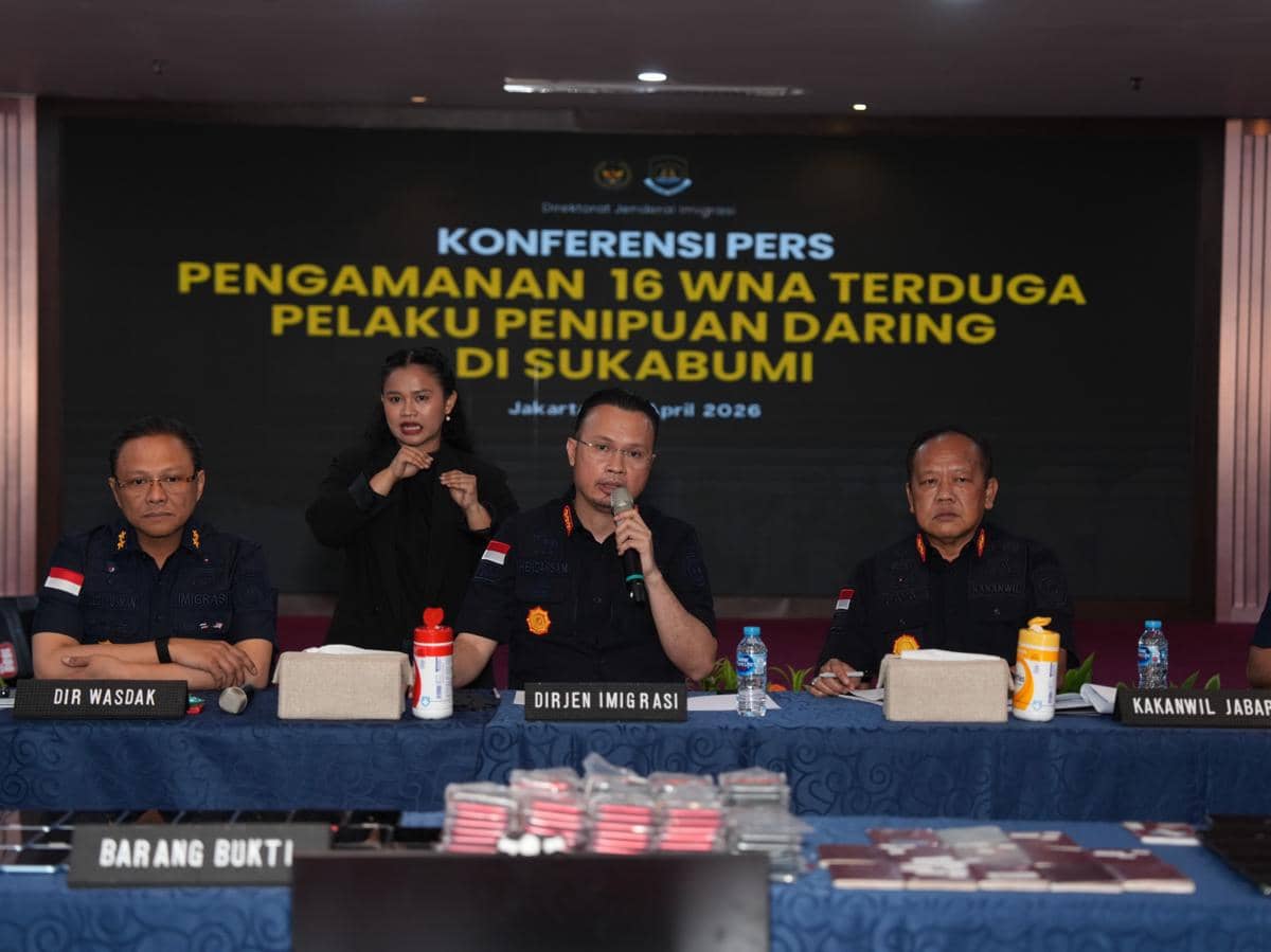 Imigrasi Amankan 16 WNA di Sukabumi Pelaku Love Scam, Sasar Warga AS