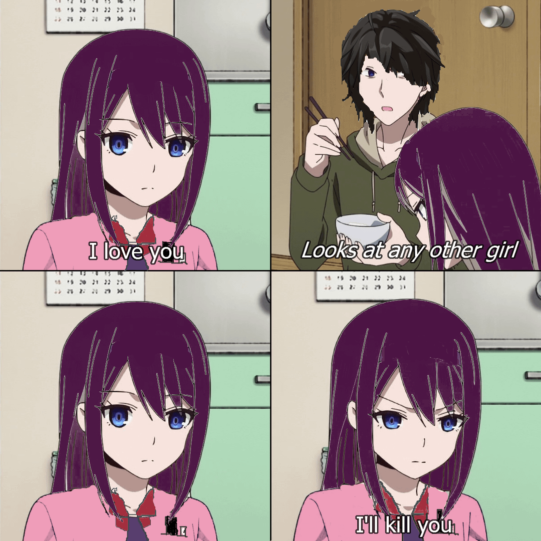 meme anime tentang yandere