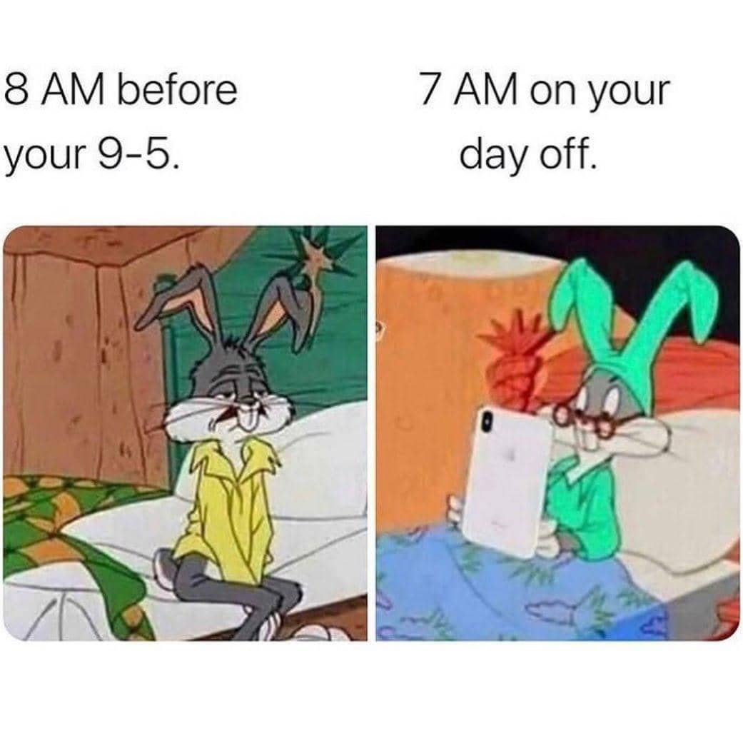 meme kartun tentang akhir pekan