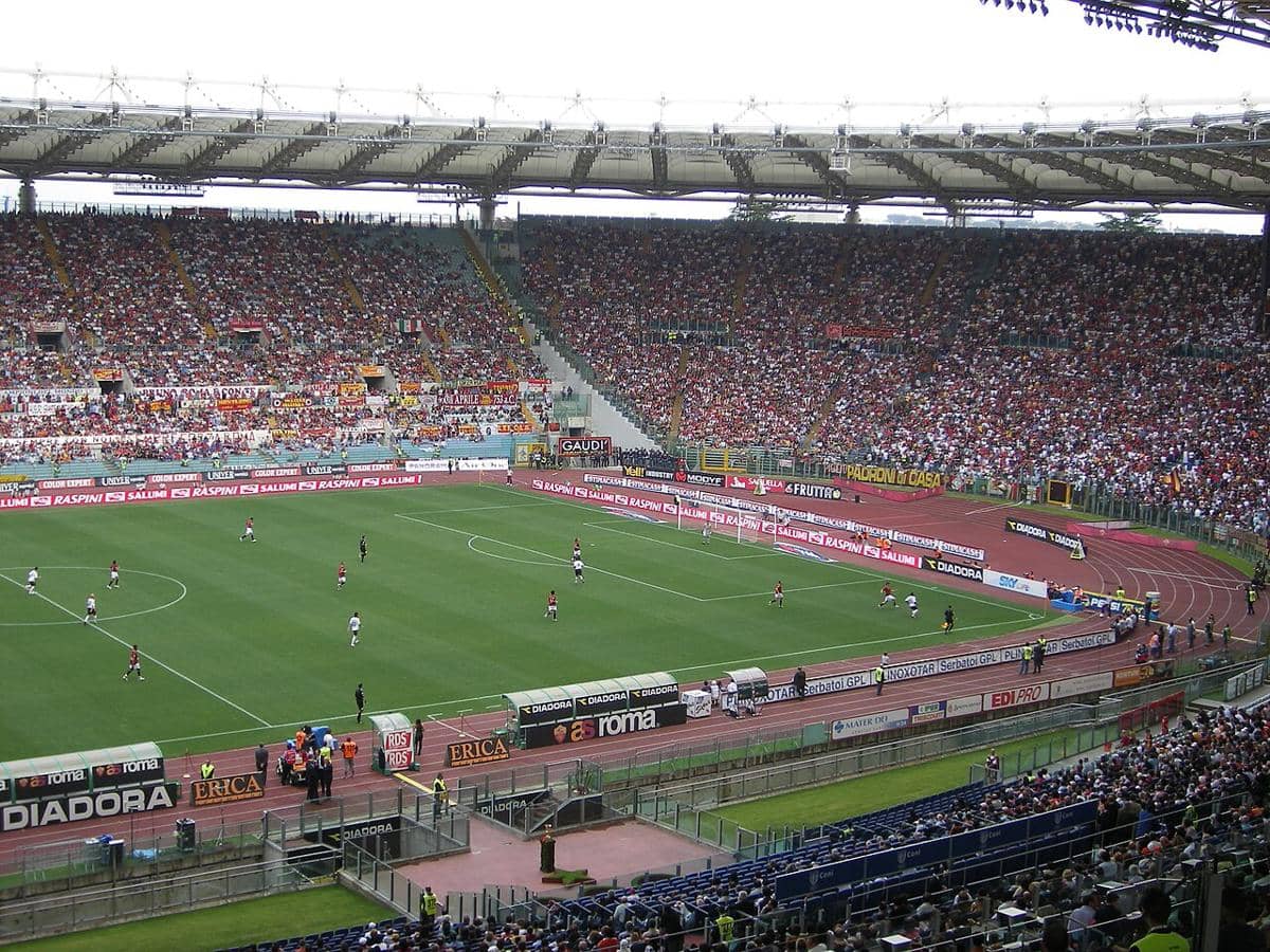 Pemandangan di Stadio Olimpico di Roma, Italia.
