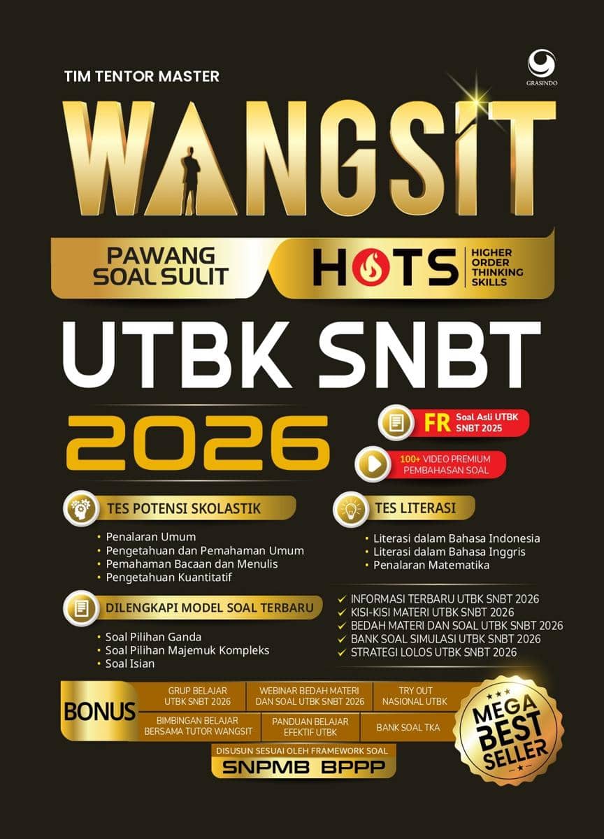 Cover buku "Wangsit UTBK SNBT 2026" by Tim Tentor Master (foto via Gramedia)