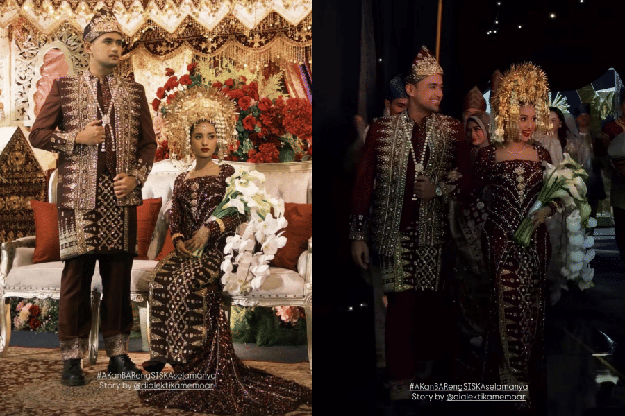 7 Gaya Resepsi Nikah Siska Minbite, Adat Minang yang Mewah!