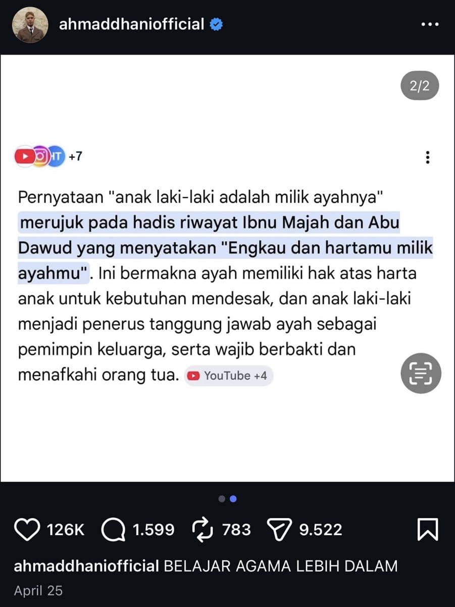 unggahan Ahmad Dhani 