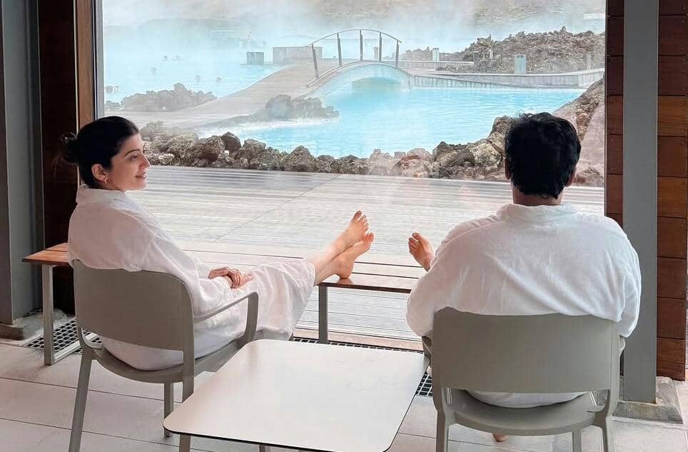 9 Potret Seru Pranitha Subhash Liburan di Islandia Bareng Suami