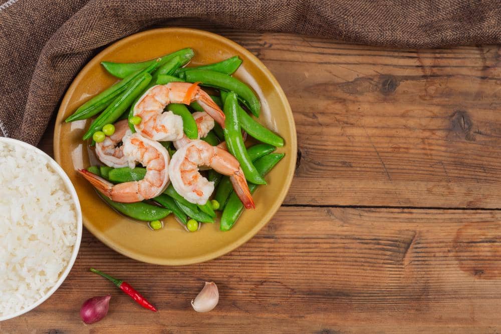 ilustrasi buncis dan udang 