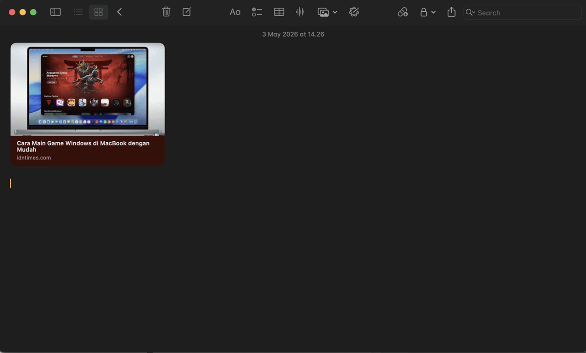 Cara Maksimalkan Apple Notes di MacBook