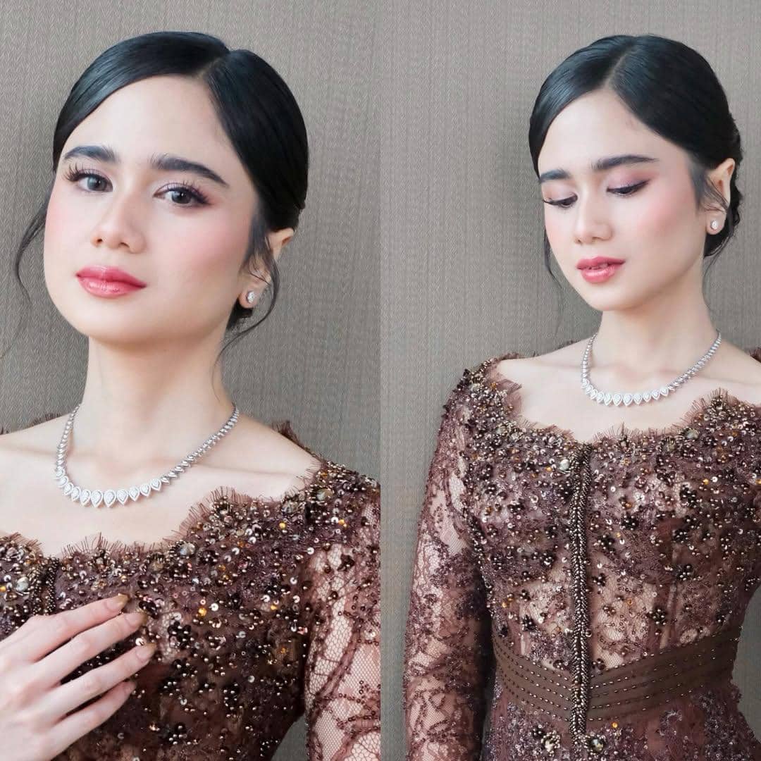Detail makeup Tissa Biani di acara akad El-Syifa