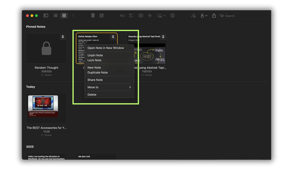 Cara Maksimalkan Apple Notes di MacBook